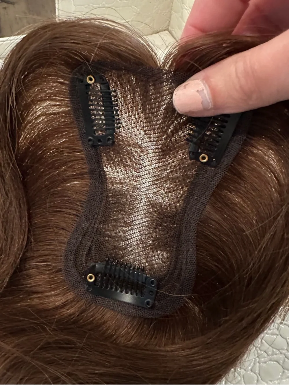 Hair Topper With Bangs 100% Human Hair - Medium Dark‎ Brown (4#) #TB9